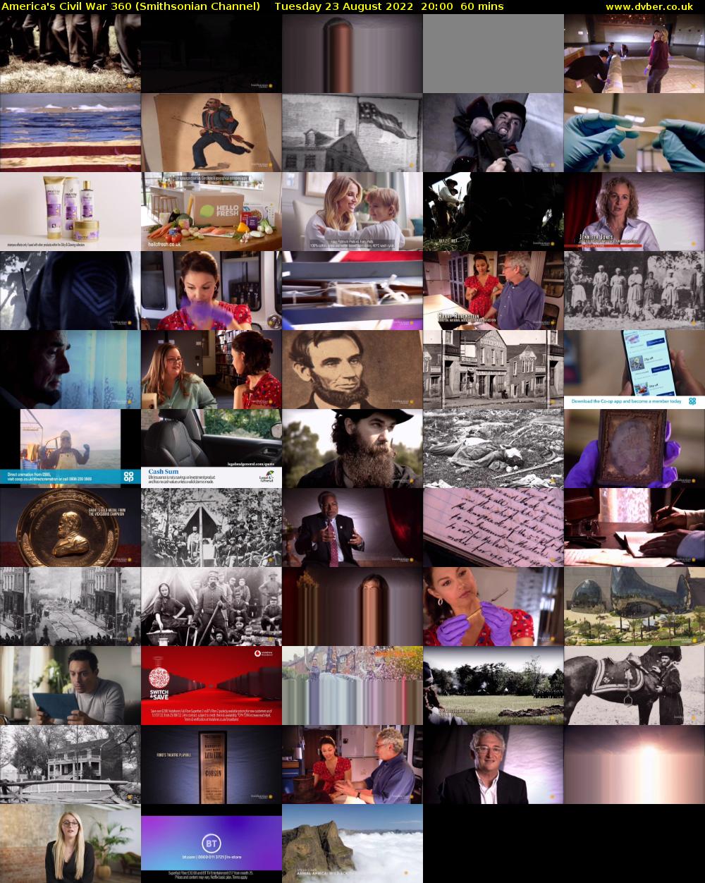 America's Civil War 360 (Smithsonian Channel) Tuesday 23 August 2022 20:00 - 21:00
