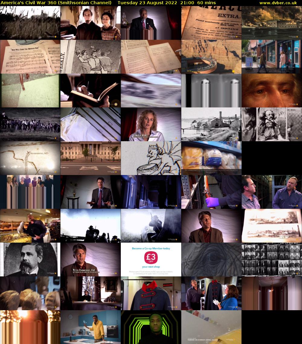 America's Civil War 360 (Smithsonian Channel) Tuesday 23 August 2022 21:00 - 22:00