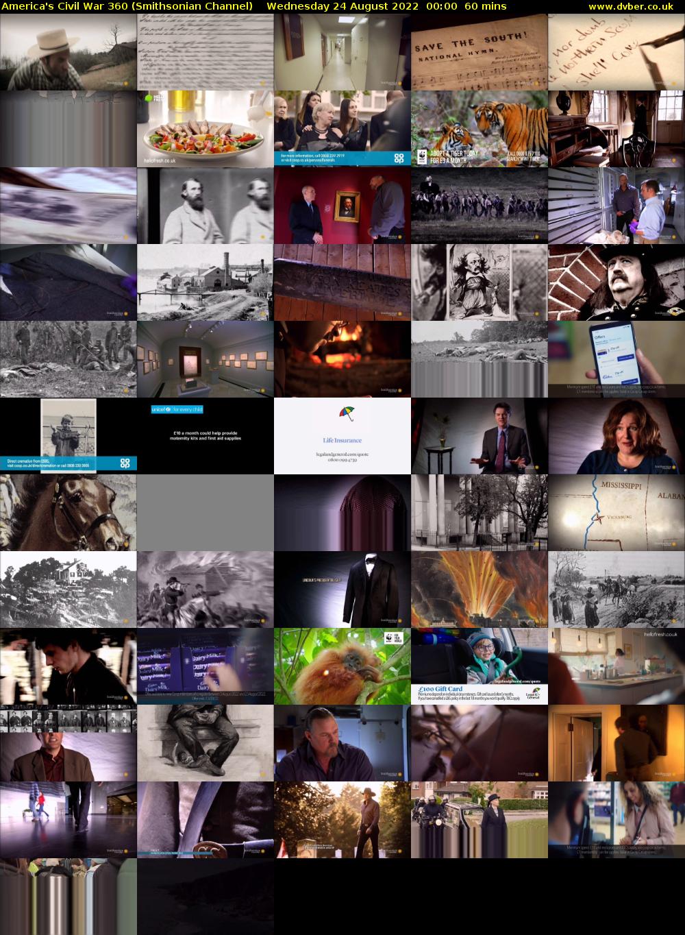 America's Civil War 360 (Smithsonian Channel) Wednesday 24 August 2022 00:00 - 01:00