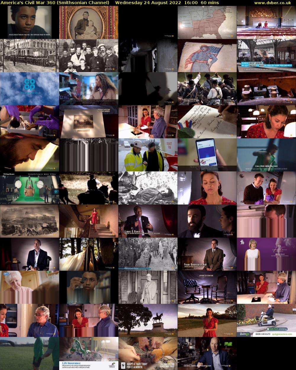 America's Civil War 360 (Smithsonian Channel) Wednesday 24 August 2022 16:00 - 17:00