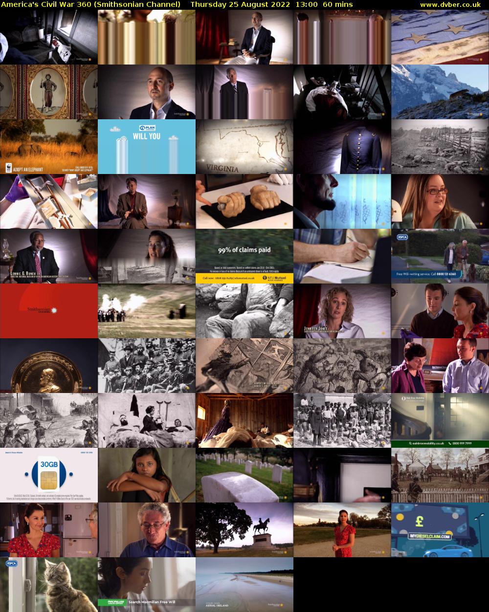 America's Civil War 360 (Smithsonian Channel) Thursday 25 August 2022 13:00 - 14:00