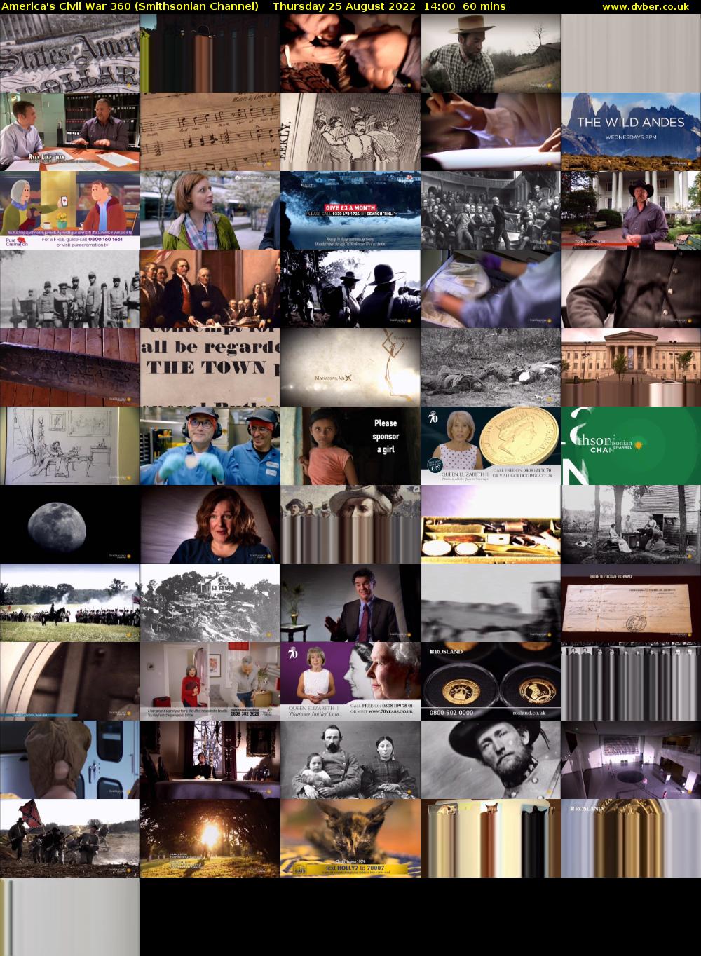 America's Civil War 360 (Smithsonian Channel) Thursday 25 August 2022 14:00 - 15:00