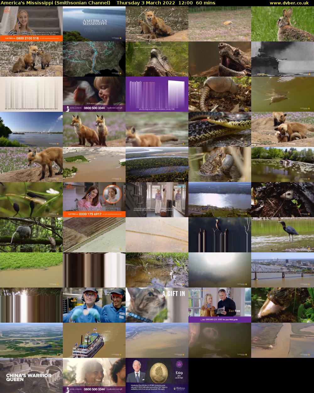 America's Mississippi (Smithsonian Channel) Thursday 3 March 2022 12:00 - 13:00