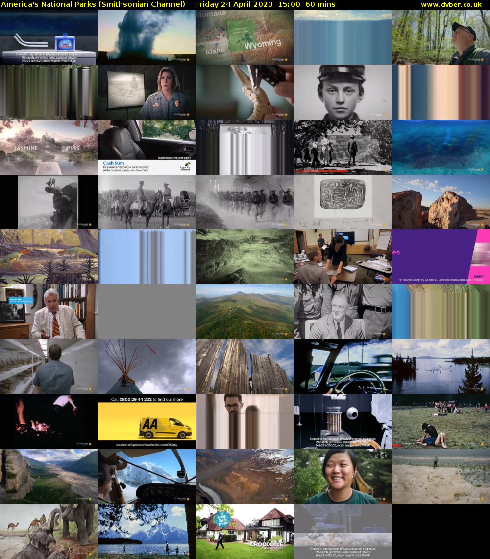 America's National Parks (Smithsonian Channel) Friday 24 April 2020 15:00 - 16:00