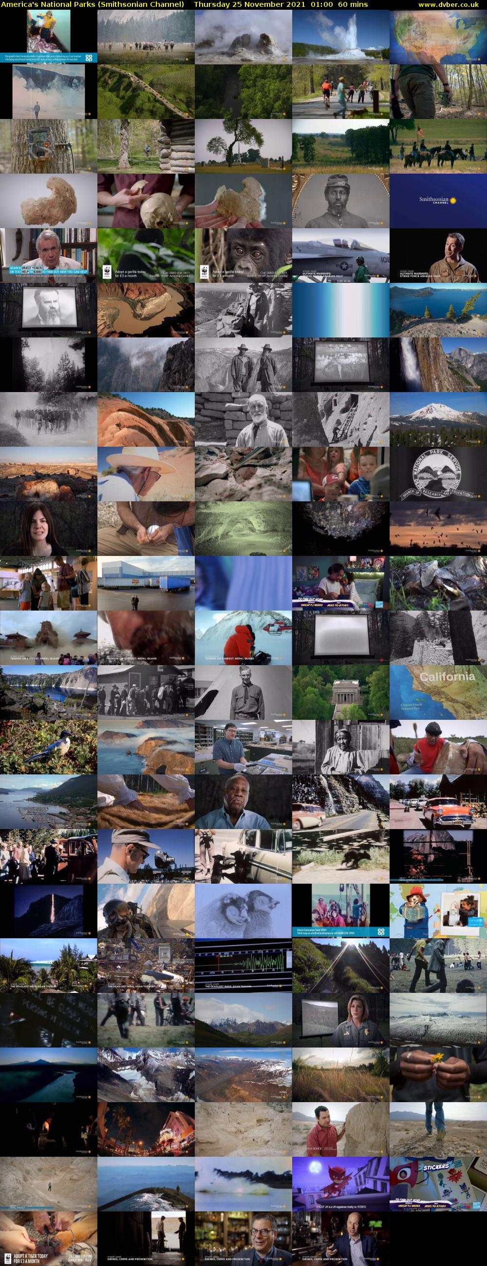 America's National Parks (Smithsonian Channel) Thursday 25 November 2021 01:00 - 02:00