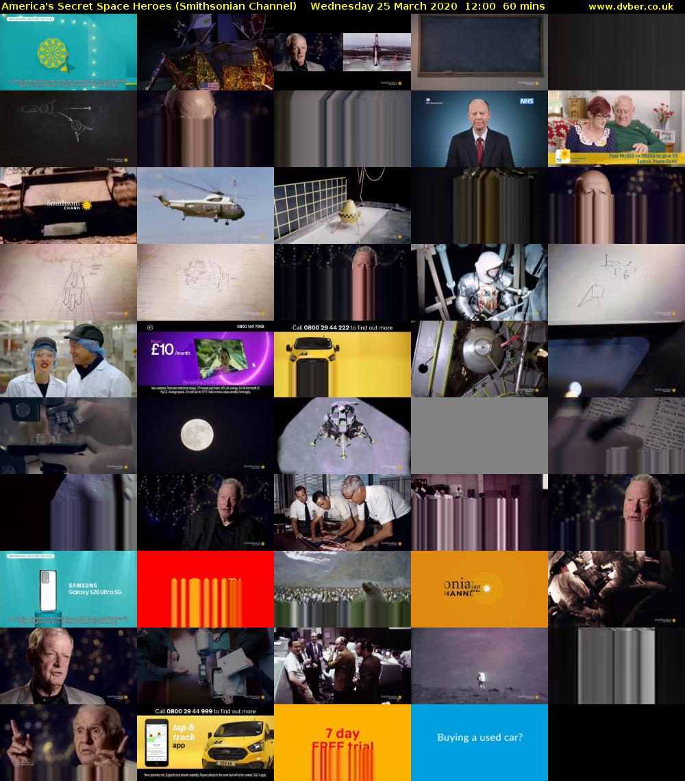 America's Secret Space Heroes (Smithsonian Channel) Wednesday 25 March 2020 12:00 - 13:00