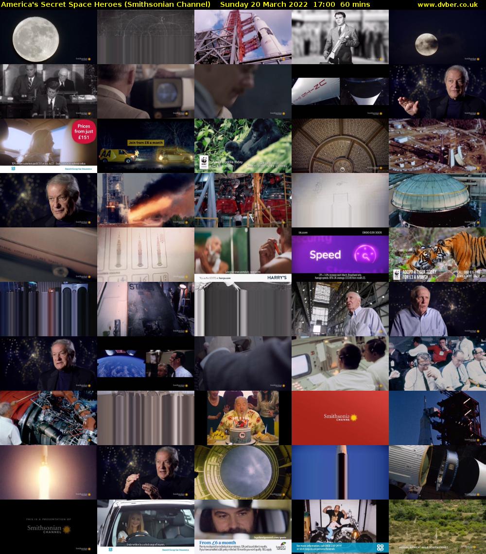 America's Secret Space Heroes (Smithsonian Channel) Sunday 20 March 2022 17:00 - 18:00