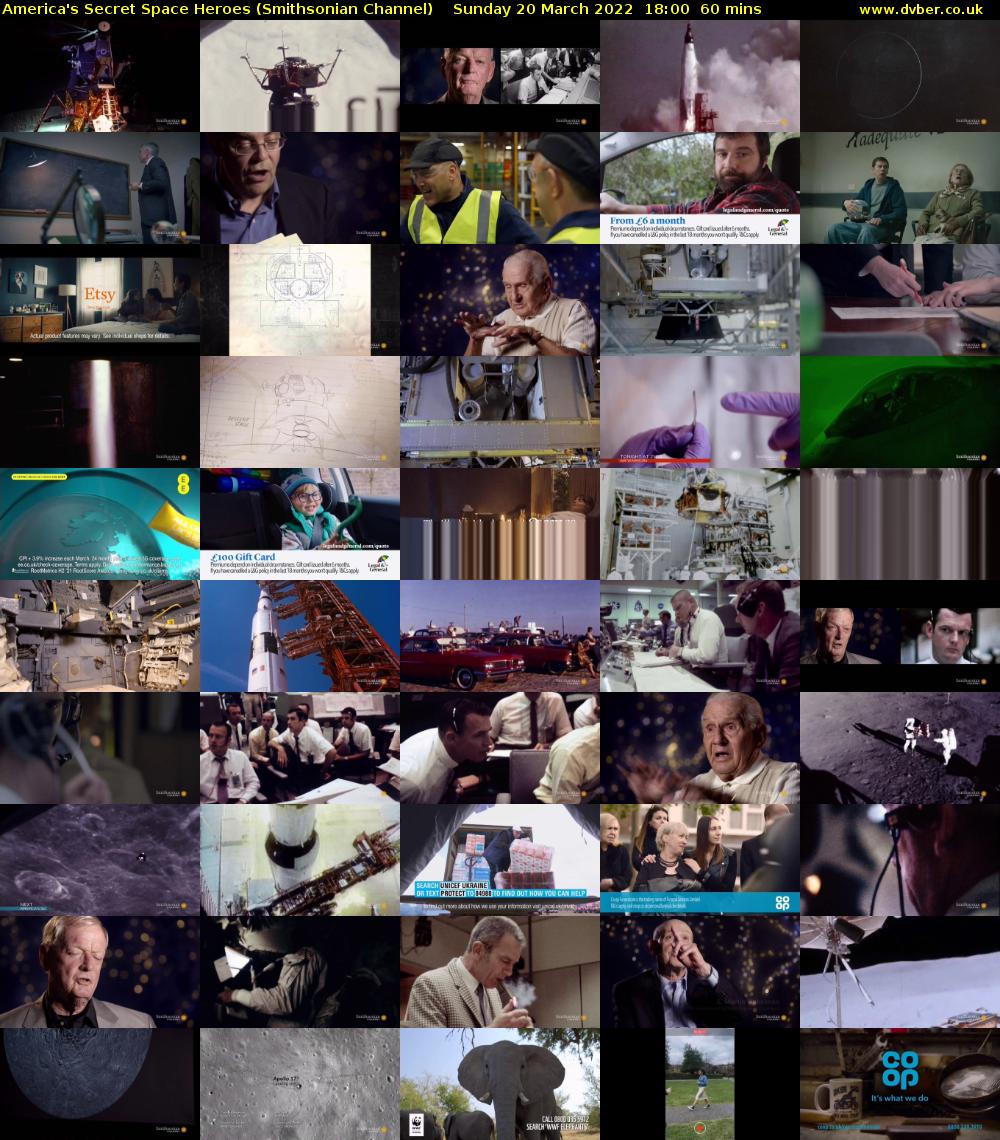 America's Secret Space Heroes (Smithsonian Channel) Sunday 20 March 2022 18:00 - 19:00