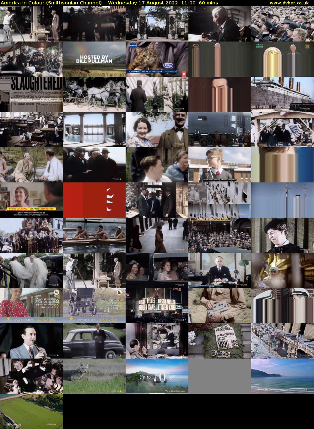 America in Colour (Smithsonian Channel) Wednesday 17 August 2022 11:00 - 12:00