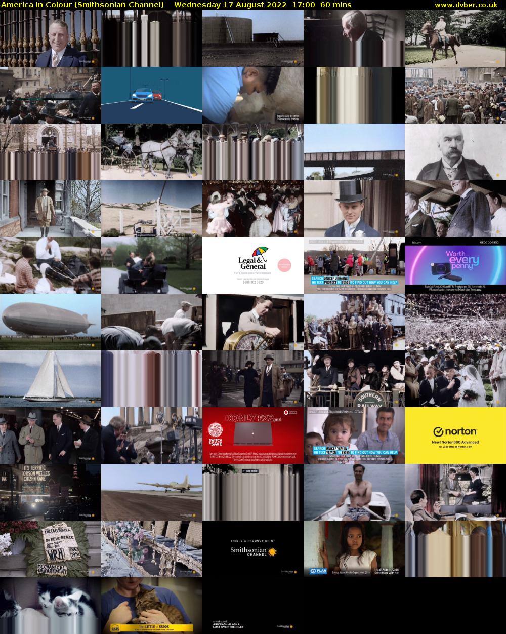 America in Colour (Smithsonian Channel) Wednesday 17 August 2022 17:00 - 18:00