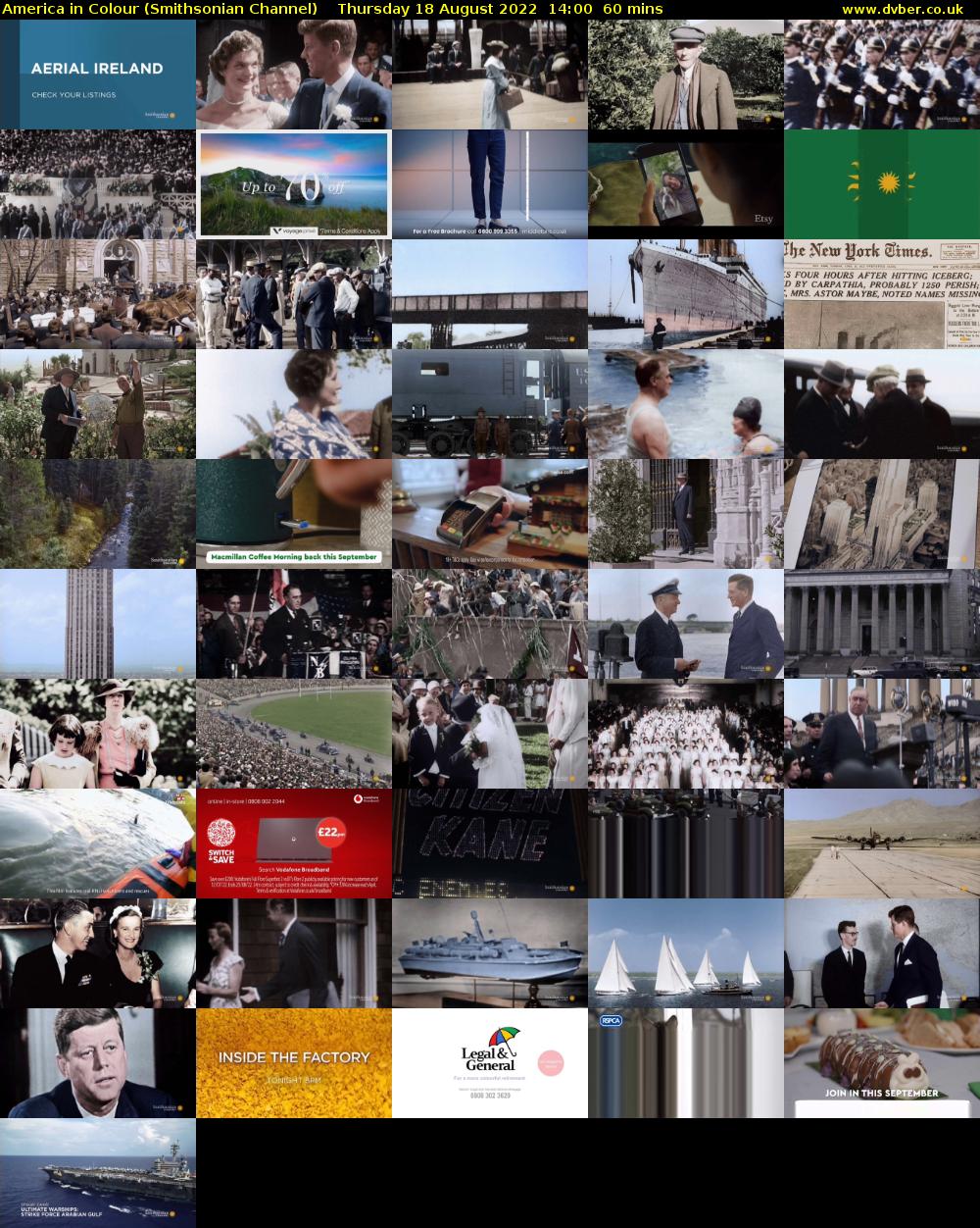 America in Colour (Smithsonian Channel) Thursday 18 August 2022 14:00 - 15:00