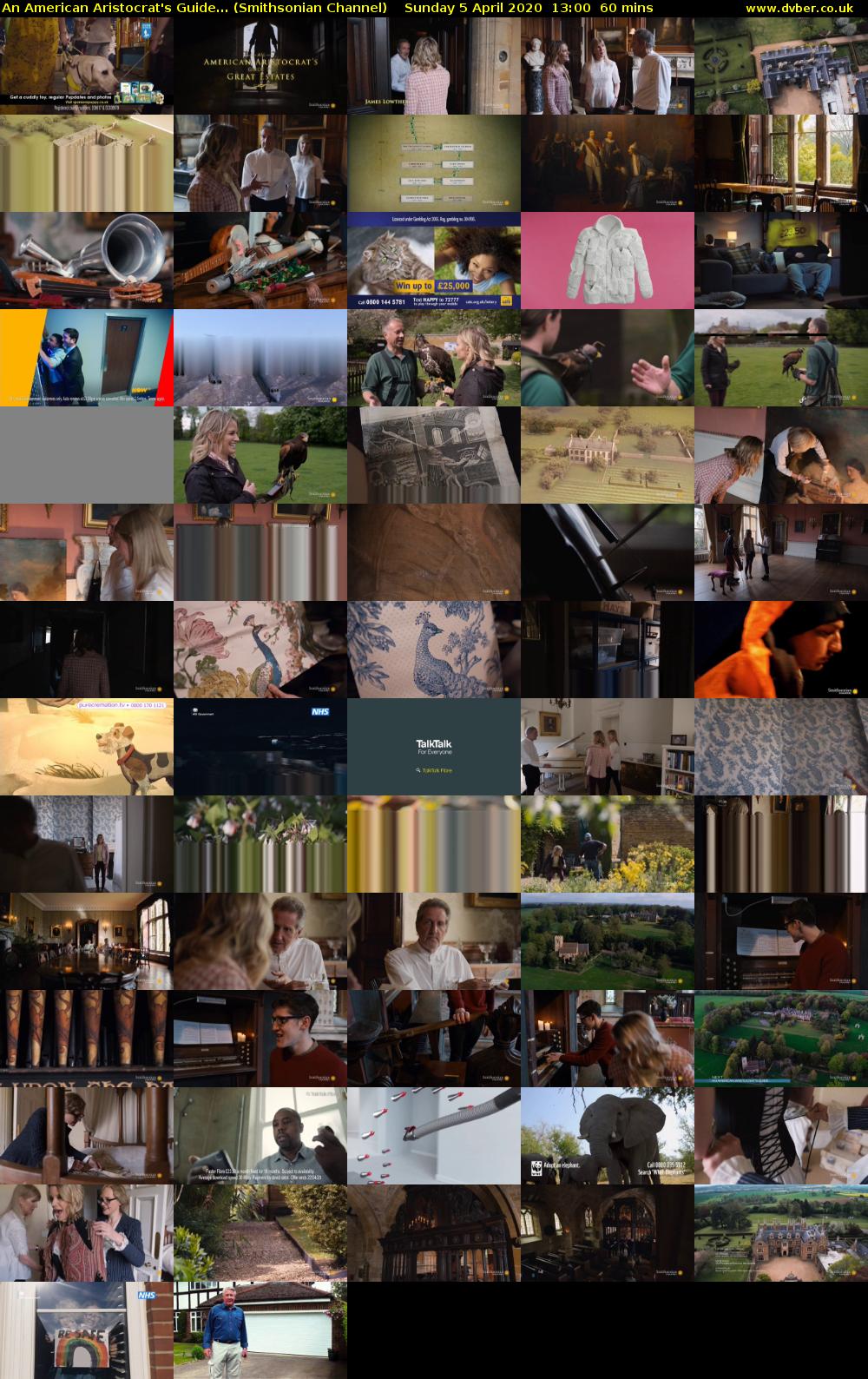 An American Aristocrat's Guide... (Smithsonian Channel) Sunday 5 April 2020 13:00 - 14:00