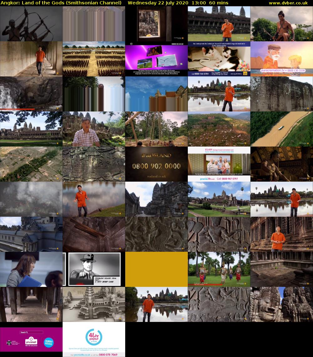 Angkor: Land of the Gods (Smithsonian Channel) Wednesday 22 July 2020 13:00 - 14:00