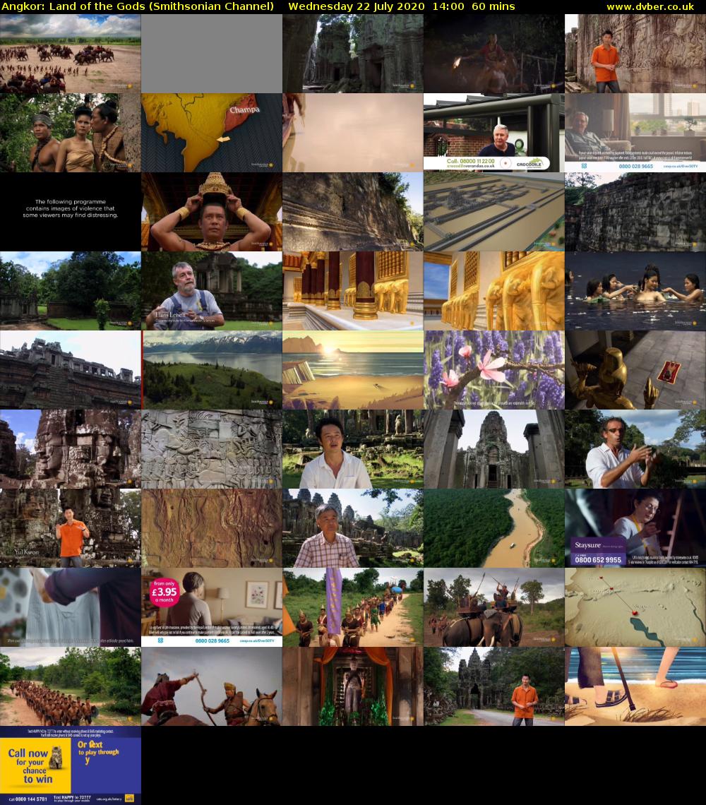 Angkor: Land of the Gods (Smithsonian Channel) Wednesday 22 July 2020 14:00 - 15:00