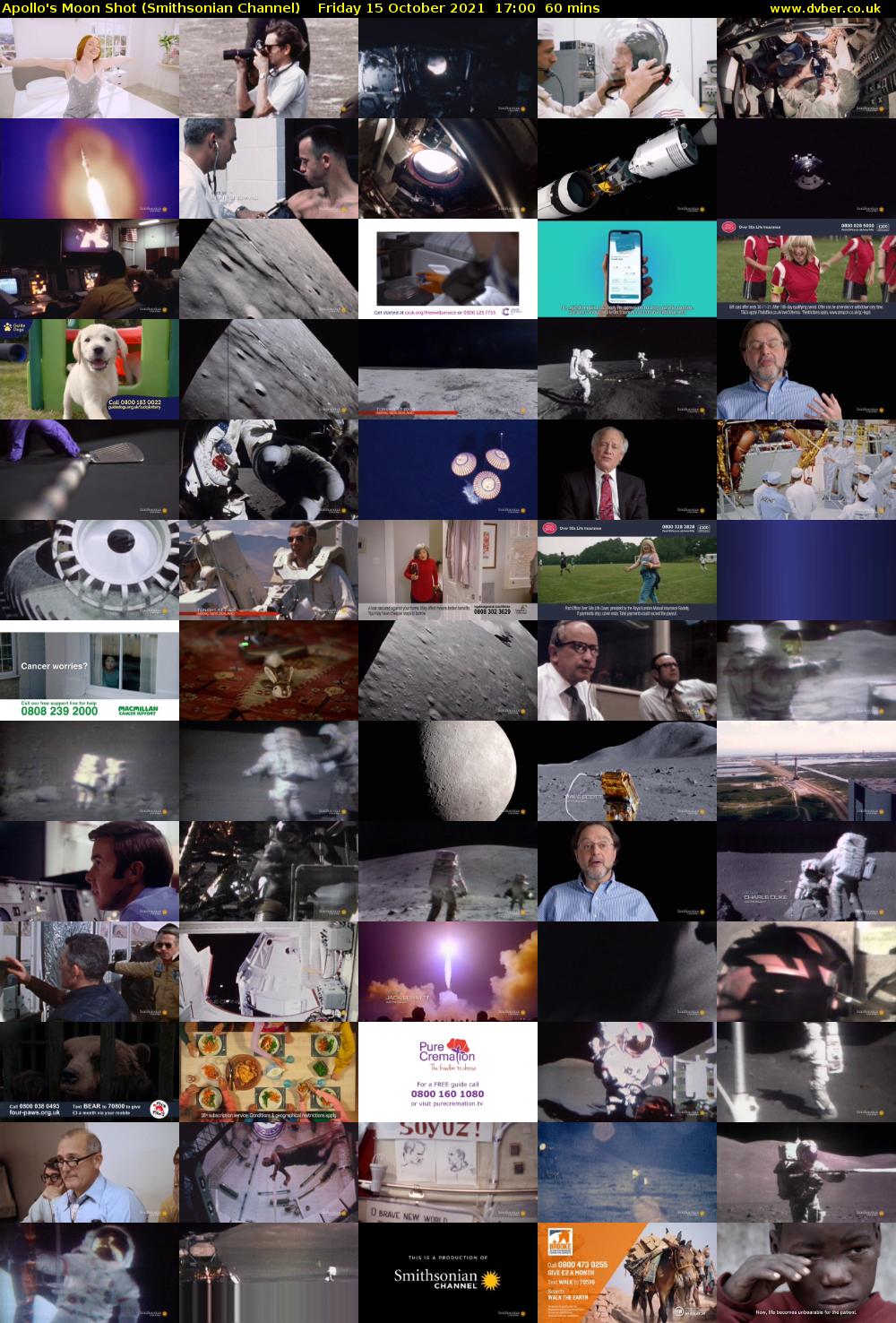 Apollo's Moon Shot (Smithsonian Channel) Friday 15 October 2021 17:00 - 18:00