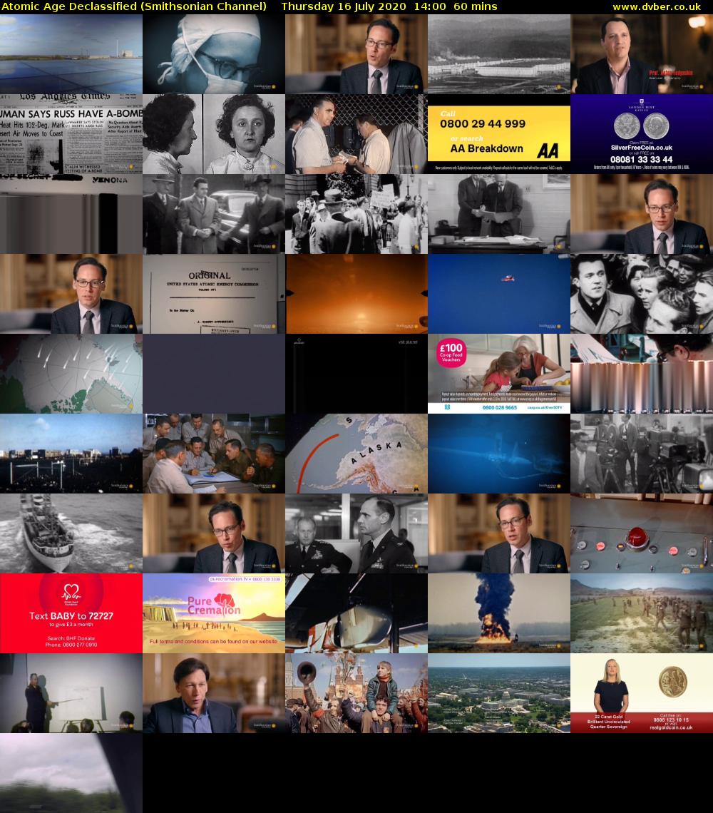 Atomic Age Declassified (Smithsonian Channel) Thursday 16 July 2020 14:00 - 15:00