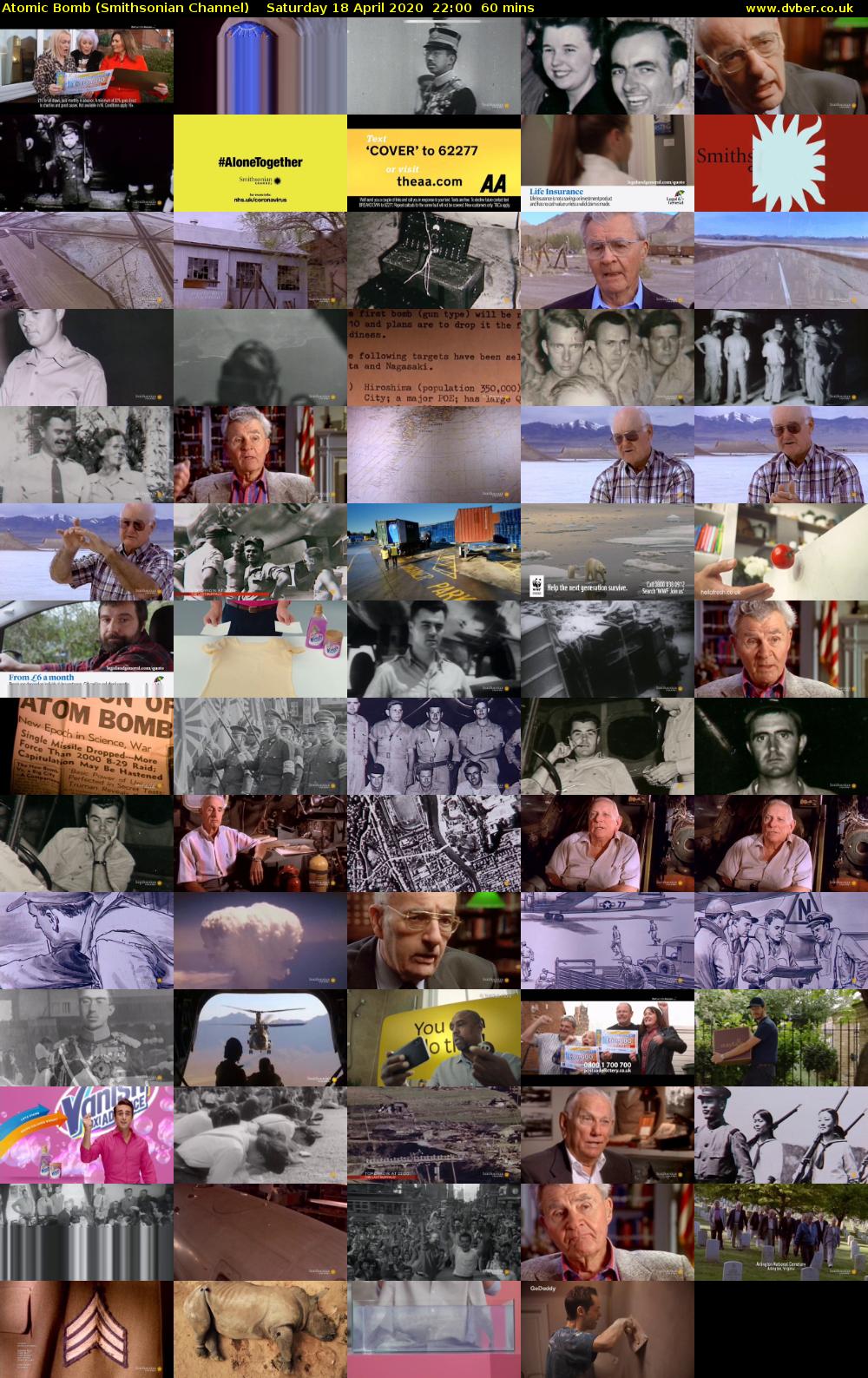 Atomic Bomb (Smithsonian Channel) Saturday 18 April 2020 22:00 - 23:00