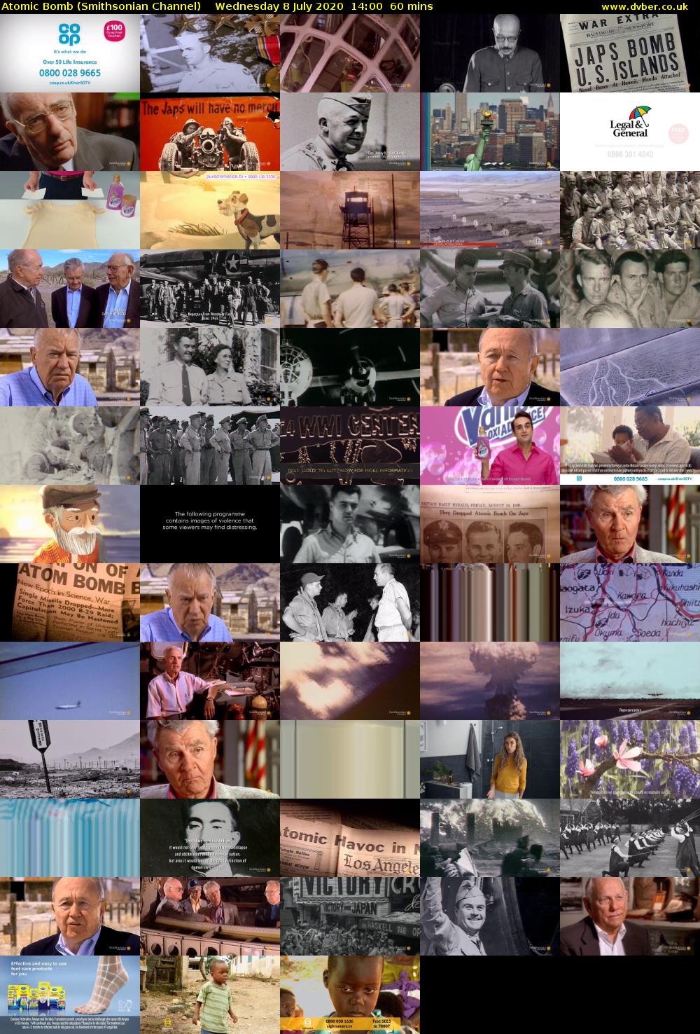 Atomic Bomb (Smithsonian Channel) Wednesday 8 July 2020 14:00 - 15:00
