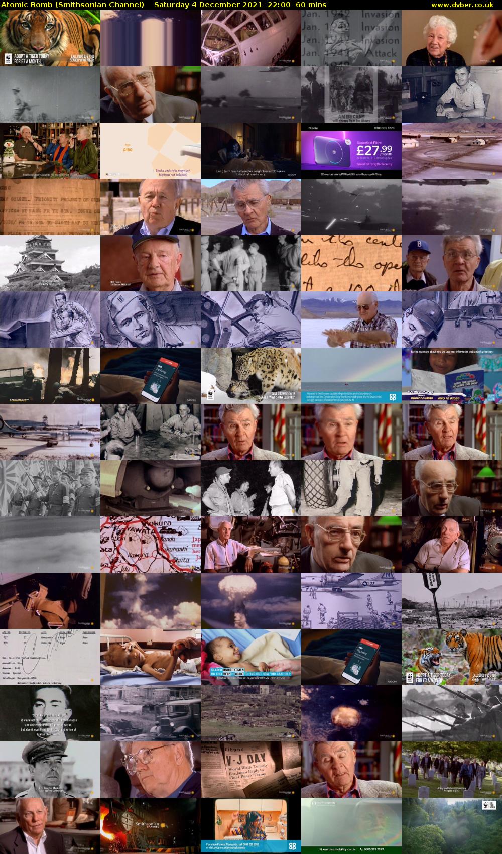 Atomic Bomb (Smithsonian Channel) Saturday 4 December 2021 22:00 - 23:00