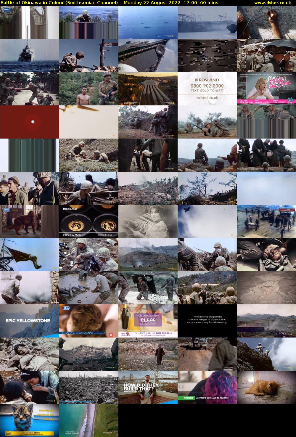Battle of Okinawa in Colour (Smithsonian Channel) Monday 22 August 2022 17:00 - 18:00