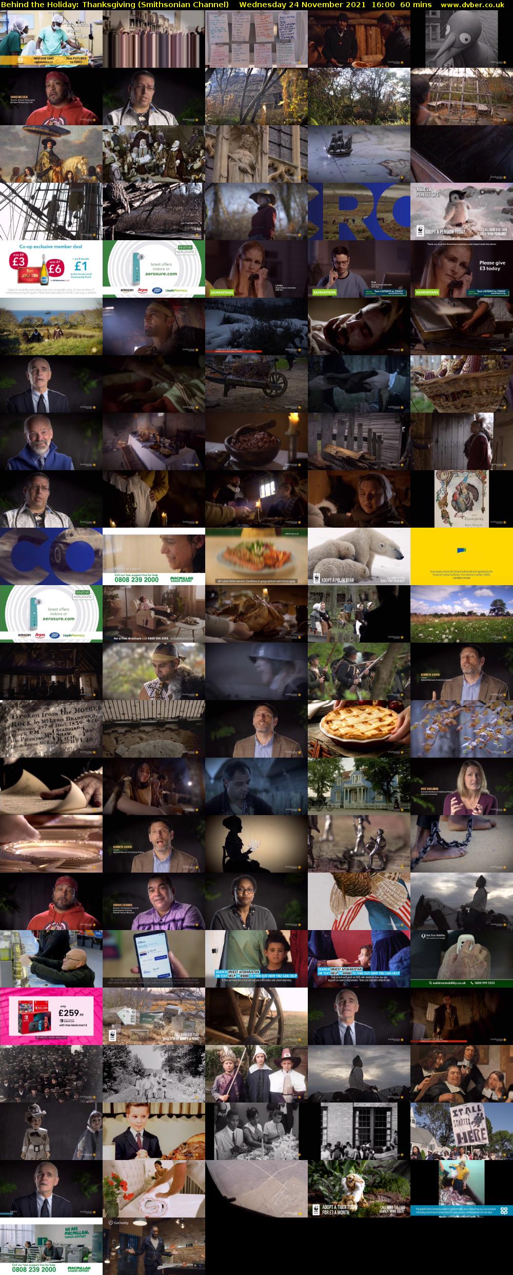 Behind the Holiday: Thanksgiving (Smithsonian Channel) Wednesday 24 November 2021 16:00 - 17:00