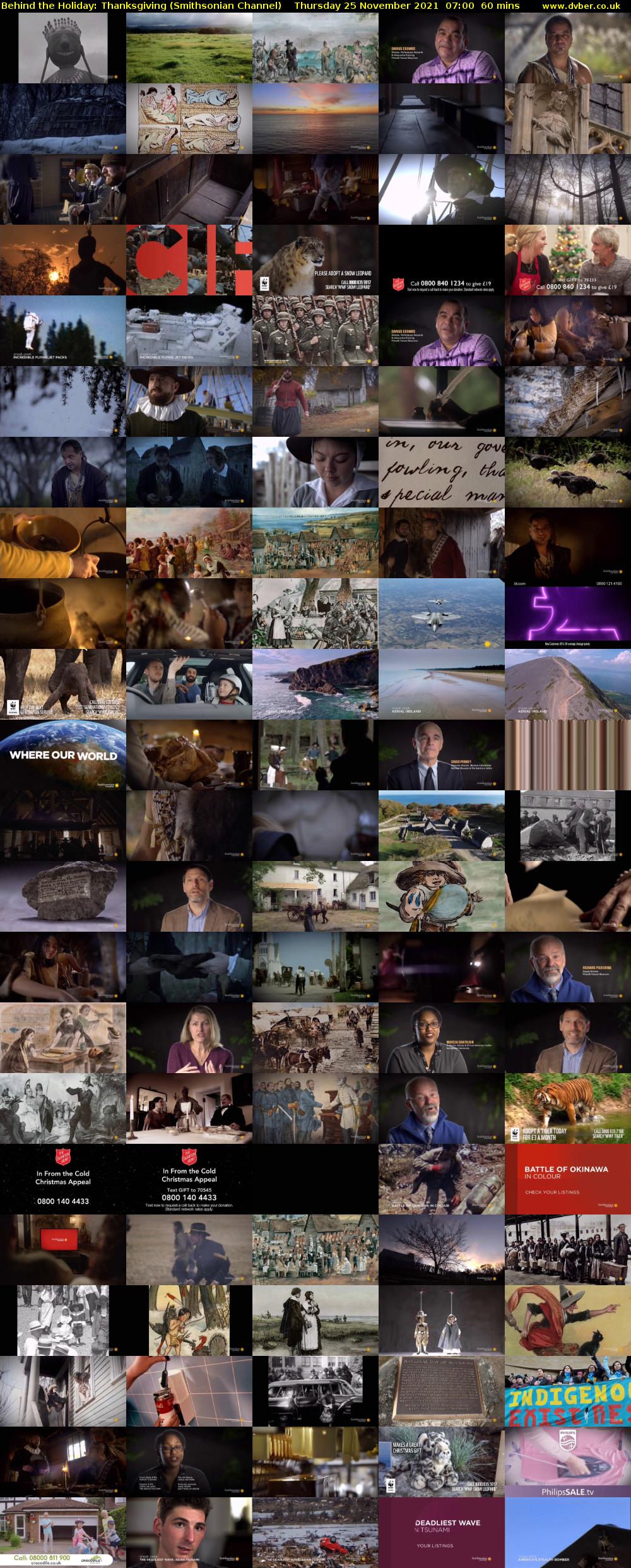 Behind the Holiday: Thanksgiving (Smithsonian Channel) Thursday 25 November 2021 07:00 - 08:00