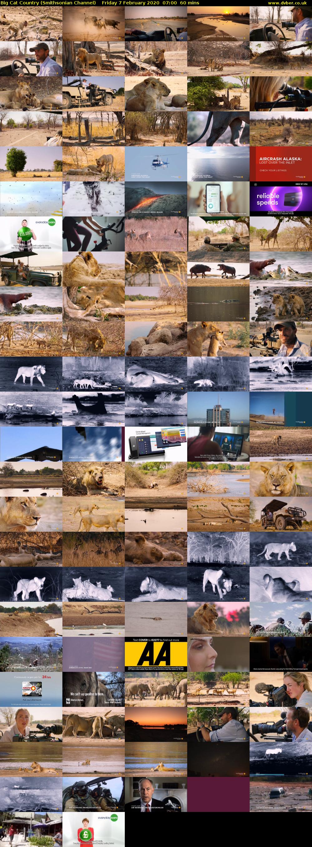 Big Cat Country (Smithsonian Channel) Friday 7 February 2020 07:00 - 08:00