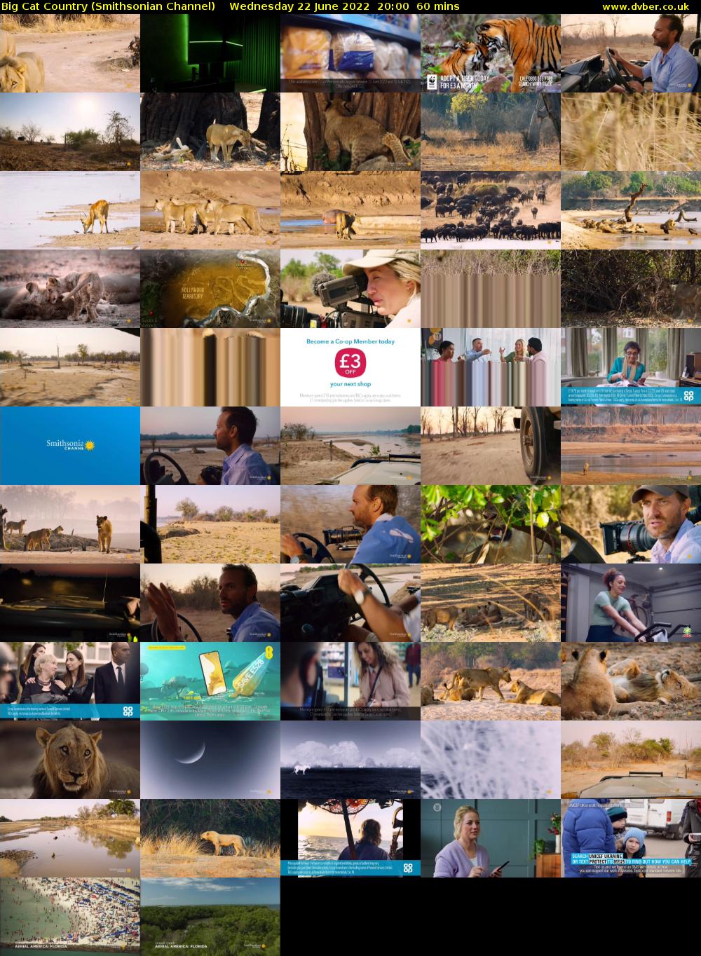 Big Cat Country (Smithsonian Channel) Wednesday 22 June 2022 20:00 - 21:00