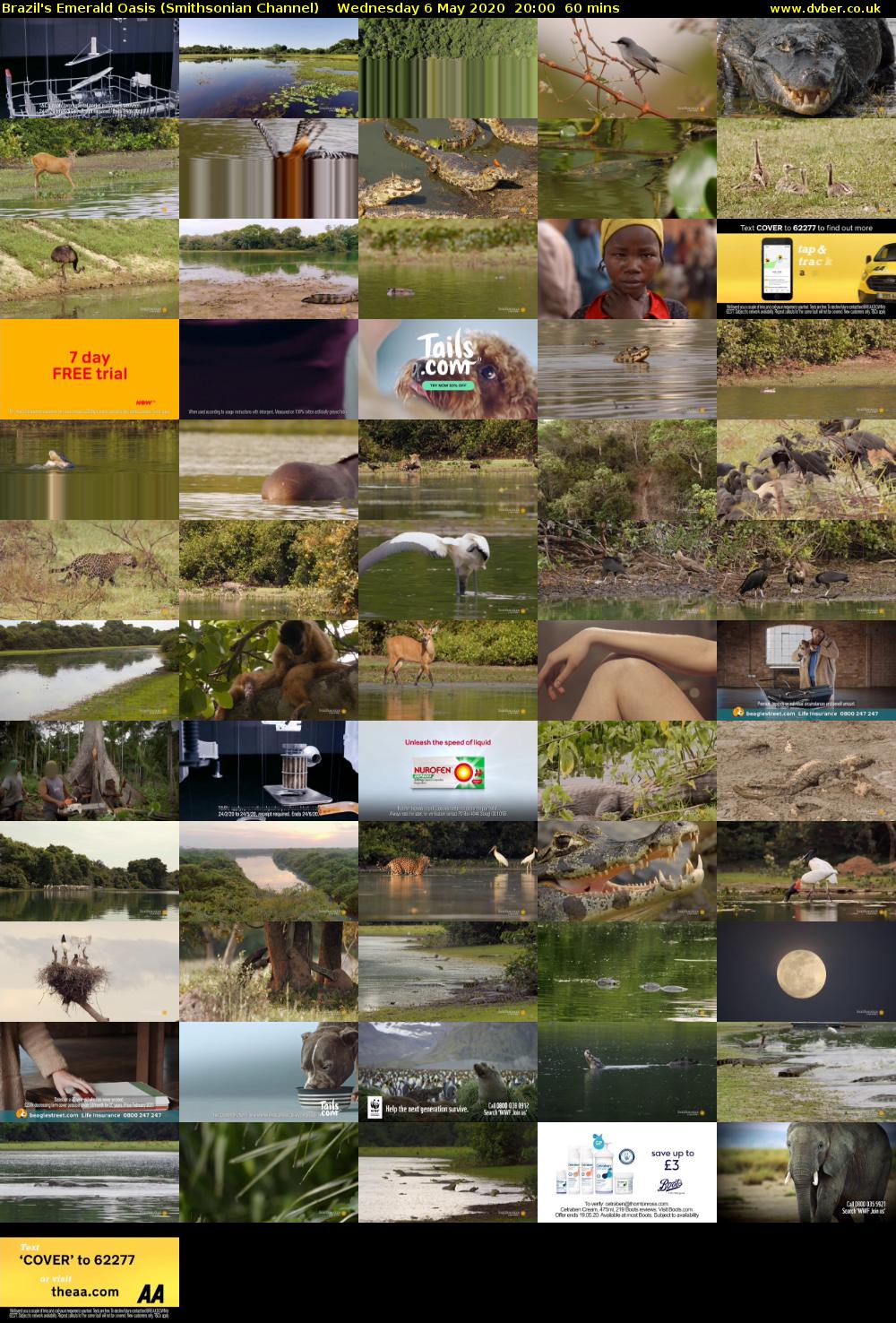 Brazil's Emerald Oasis (Smithsonian Channel) Wednesday 6 May 2020 20:00 - 21:00