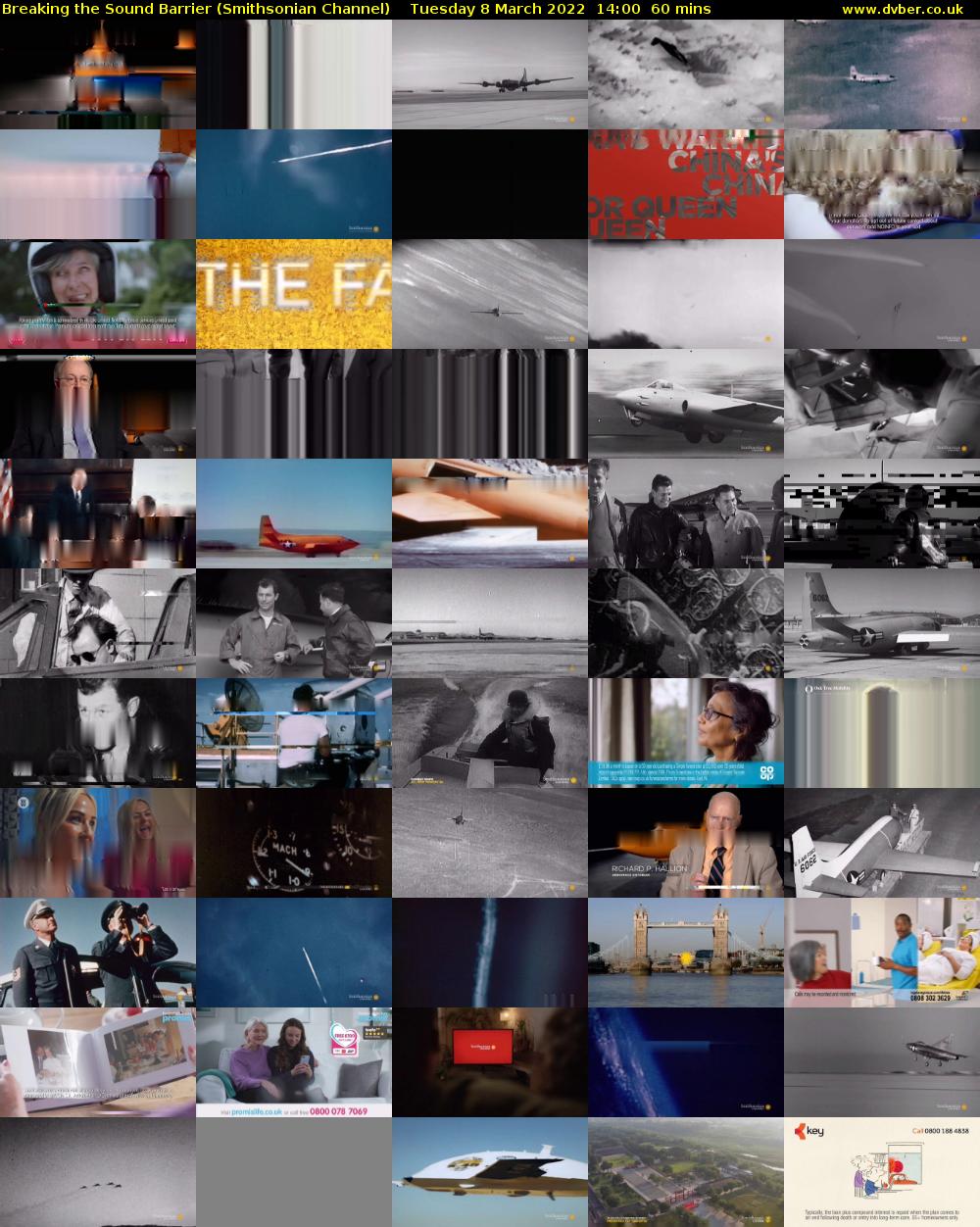Breaking the Sound Barrier (Smithsonian Channel) Tuesday 8 March 2022 14:00 - 15:00