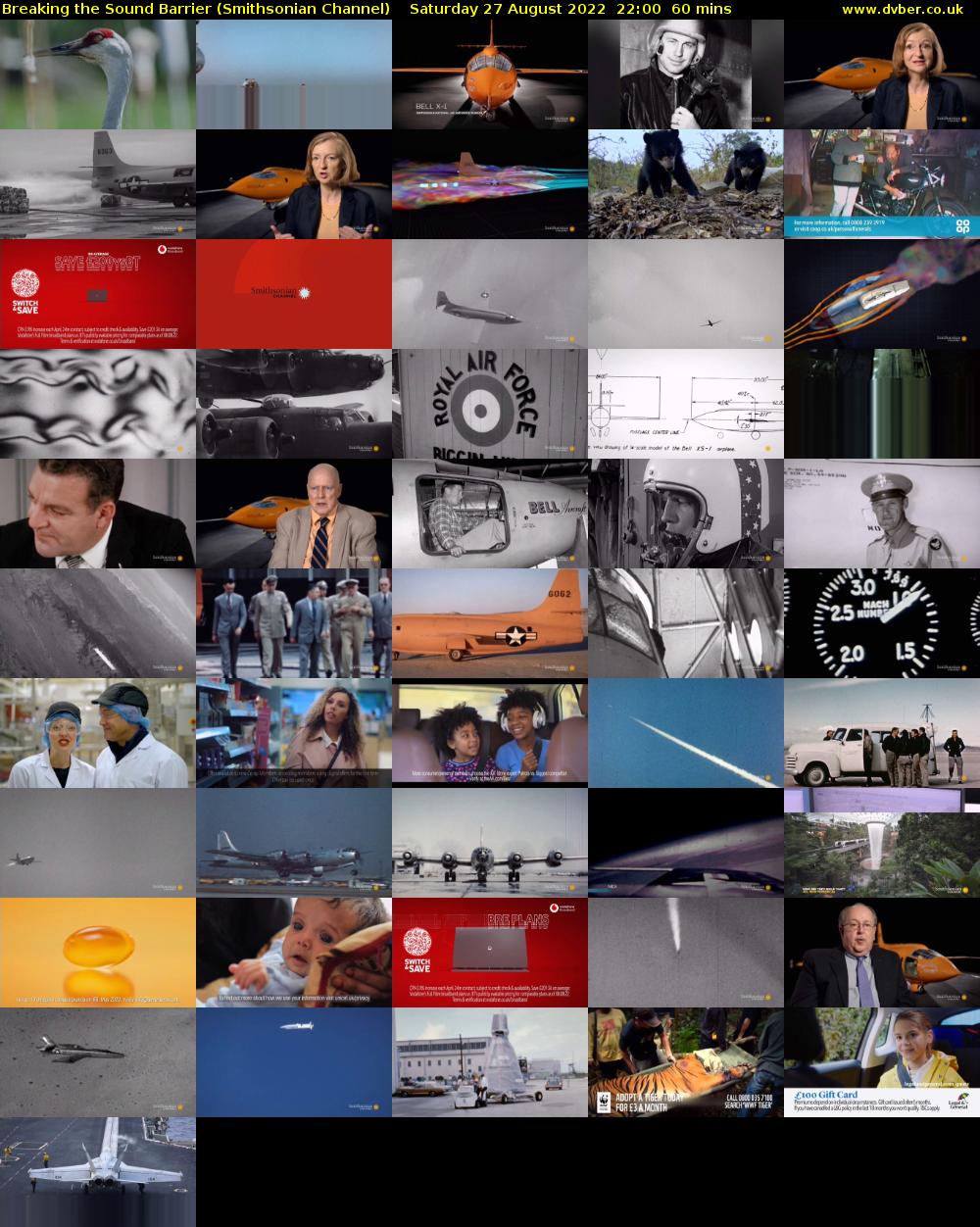 Breaking the Sound Barrier (Smithsonian Channel) Saturday 27 August 2022 22:00 - 23:00