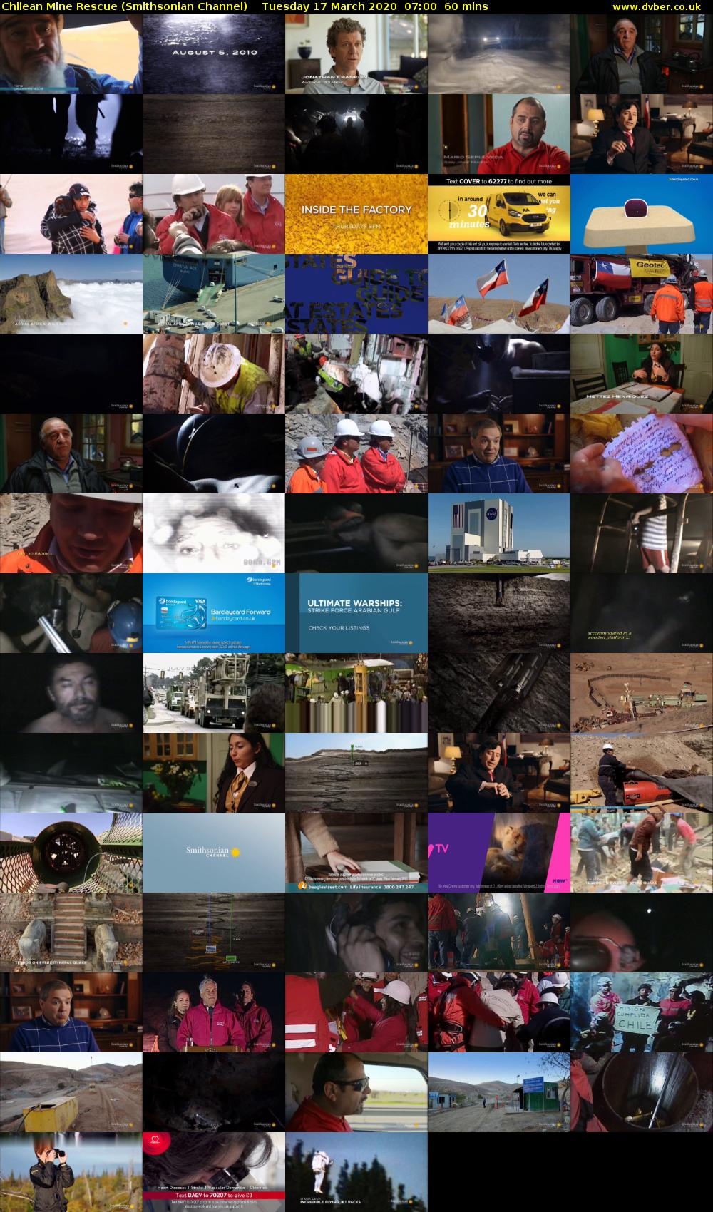 Chilean Mine Rescue (Smithsonian Channel) Tuesday 17 March 2020 07:00 - 08:00