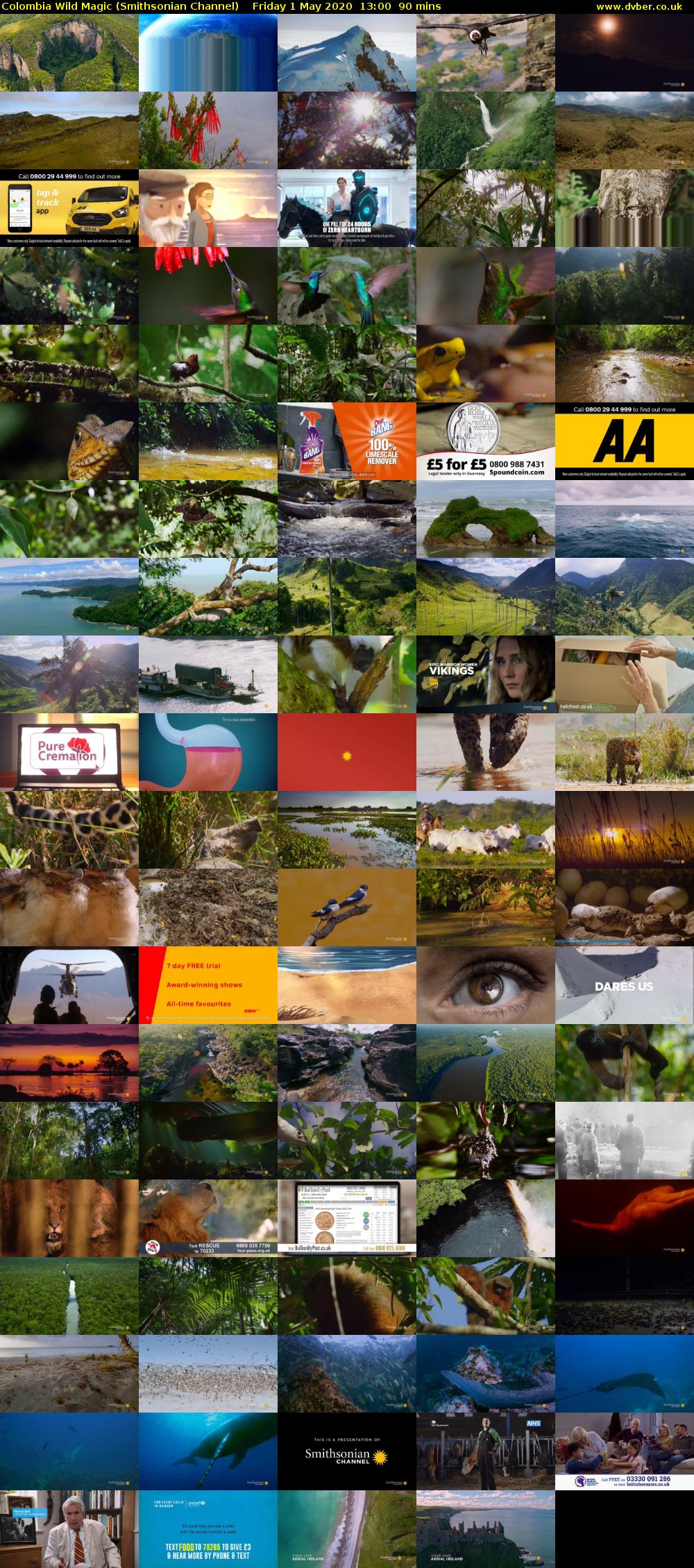 Colombia Wild Magic (Smithsonian Channel) Friday 1 May 2020 13:00 - 14:30