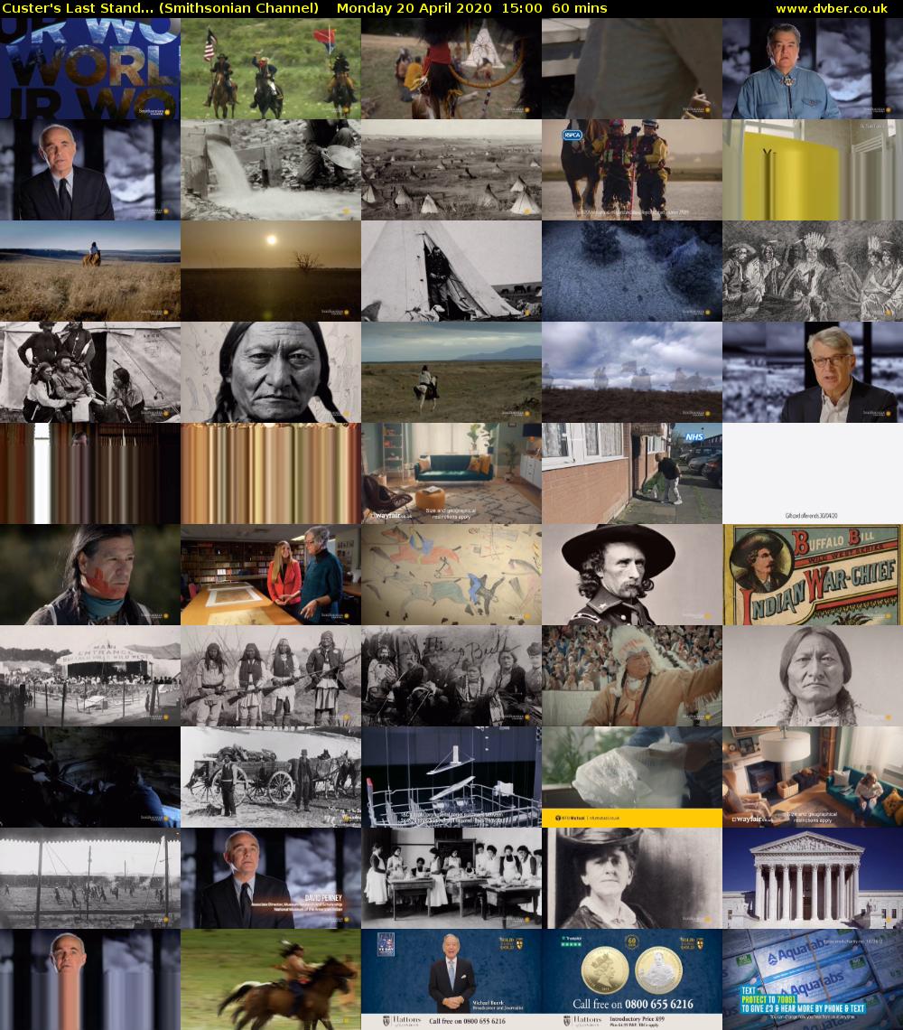 Custer's Last Stand... (Smithsonian Channel) Monday 20 April 2020 15:00 - 16:00