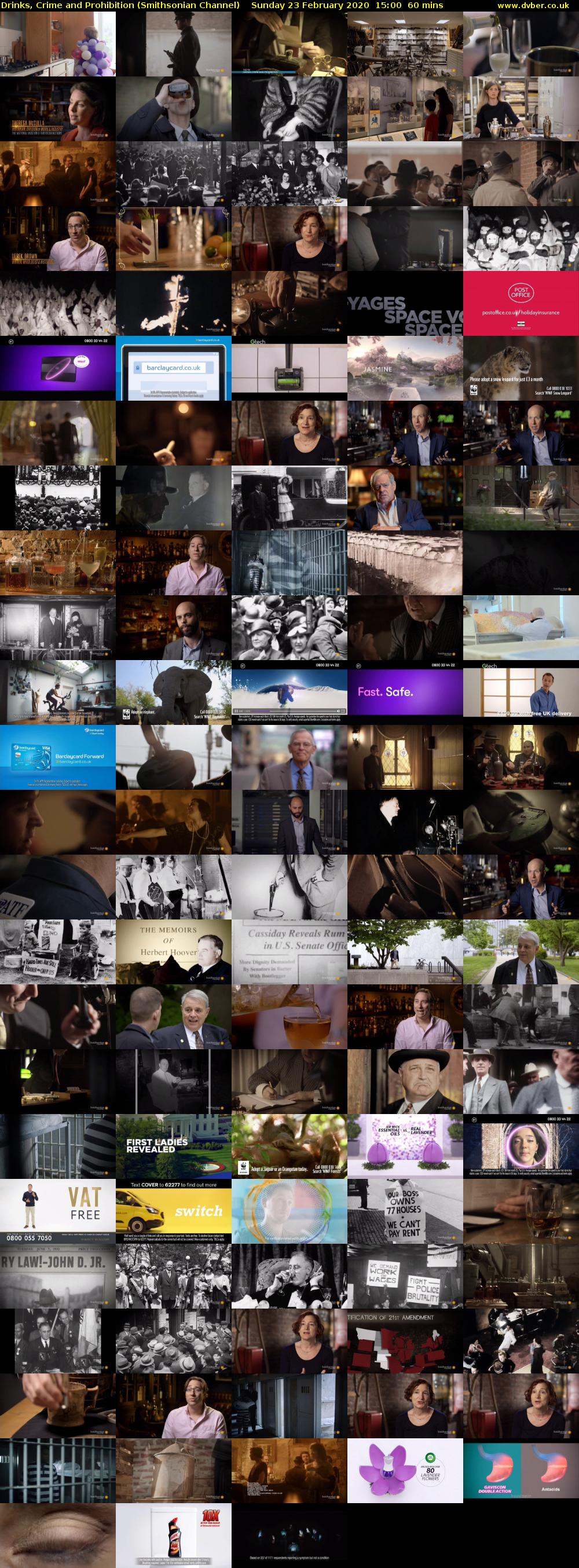 Drinks, Crime and Prohibition (Smithsonian Channel) Sunday 23 February 2020 15:00 - 16:00