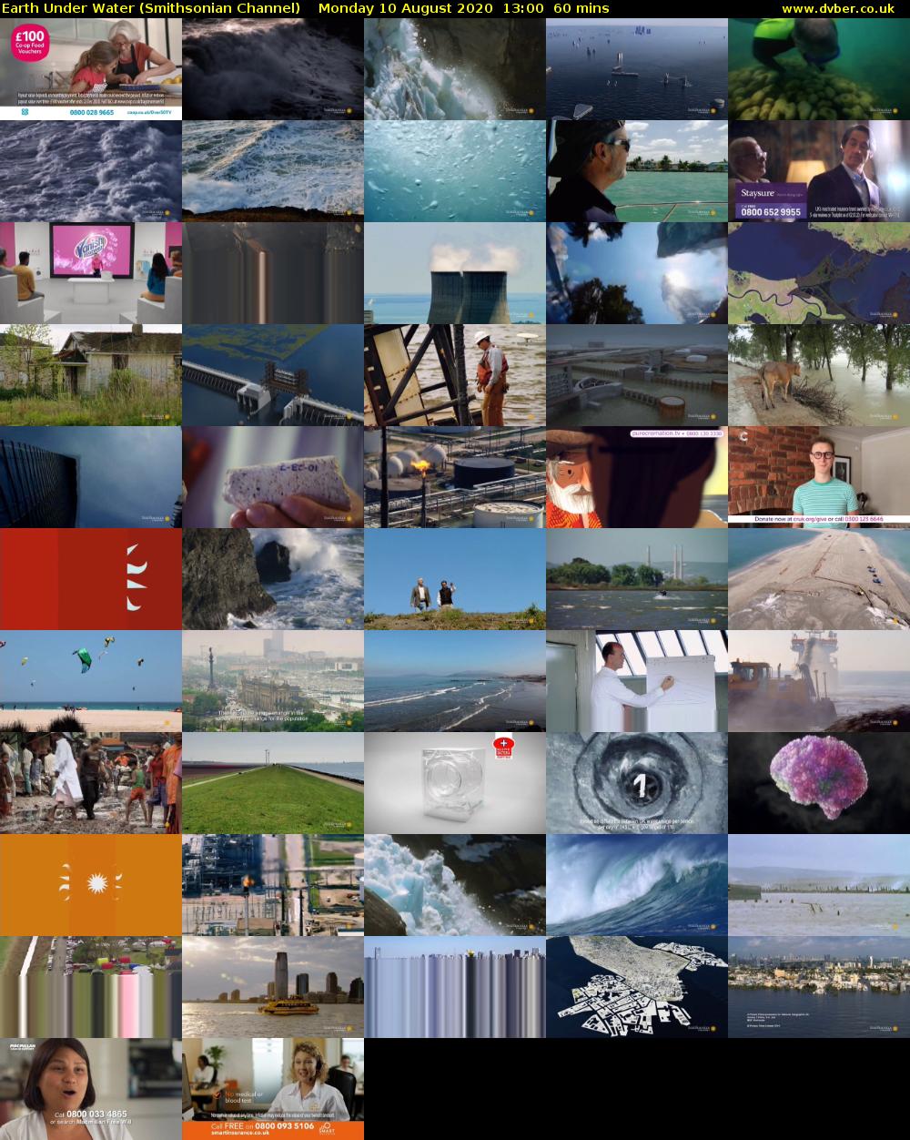 Earth Under Water (Smithsonian Channel) Monday 10 August 2020 13:00 - 14:00