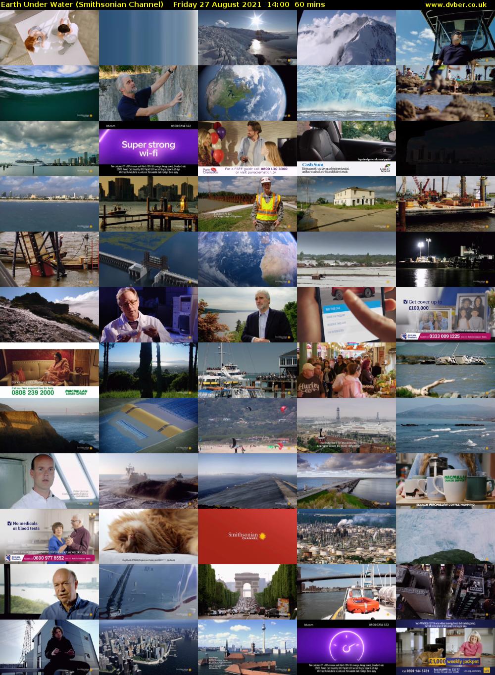 Earth Under Water (Smithsonian Channel) Friday 27 August 2021 15:00 - 16:00