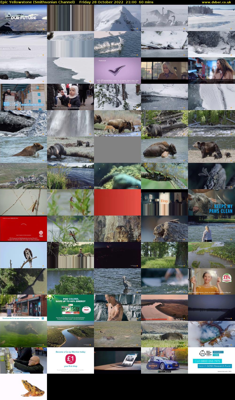 Epic Yellowstone (Smithsonian Channel) Friday 28 October 2022 21:00 - 22:00