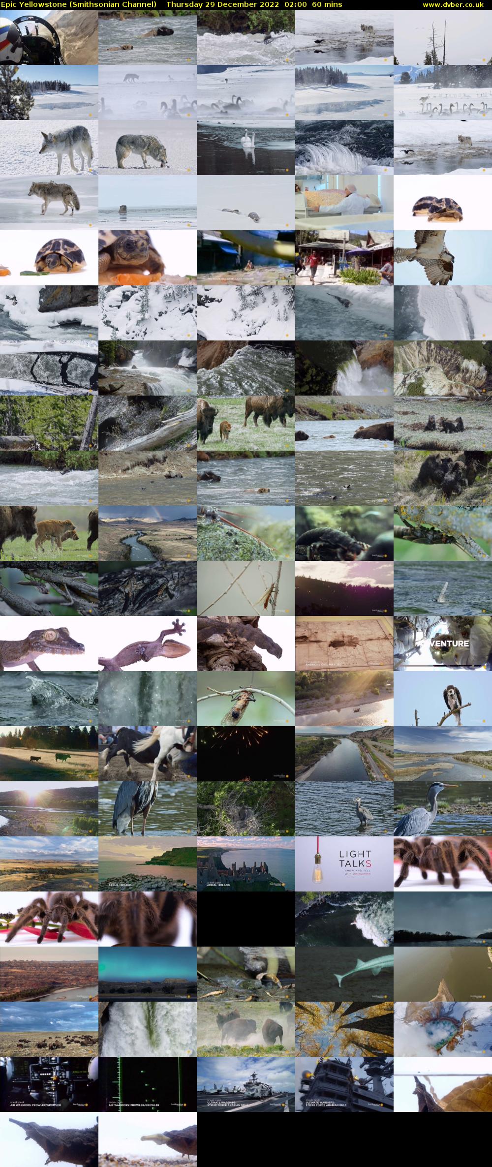 Epic Yellowstone (Smithsonian Channel) Thursday 29 December 2022 02:00 - 03:00