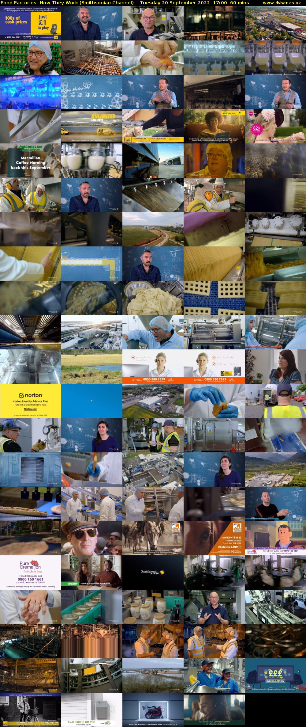 Food Factories: How They Work (Smithsonian Channel) Tuesday 20 September 2022 17:00 - 18:00