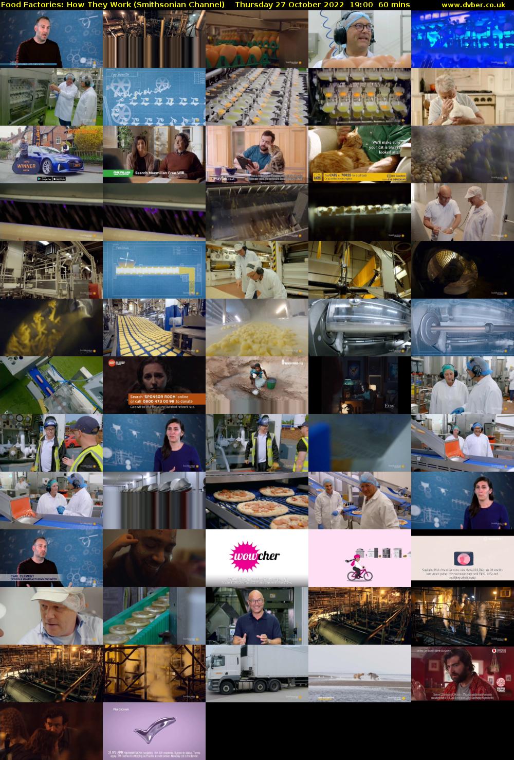 Food Factories: How They Work (Smithsonian Channel) Thursday 27 October 2022 19:00 - 20:00