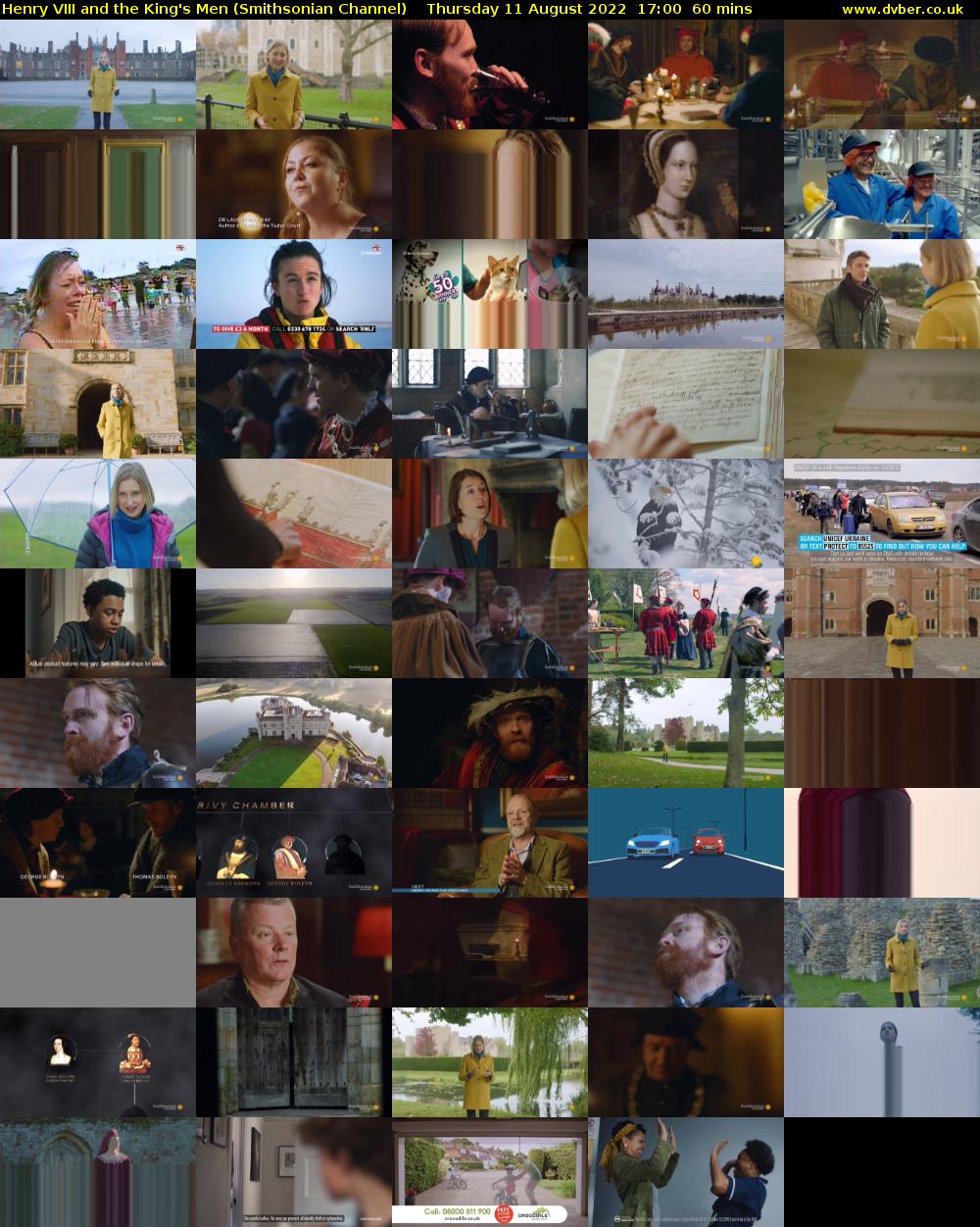 Henry VIII and the King's Men (Smithsonian Channel) Thursday 11 August 2022 17:00 - 18:00