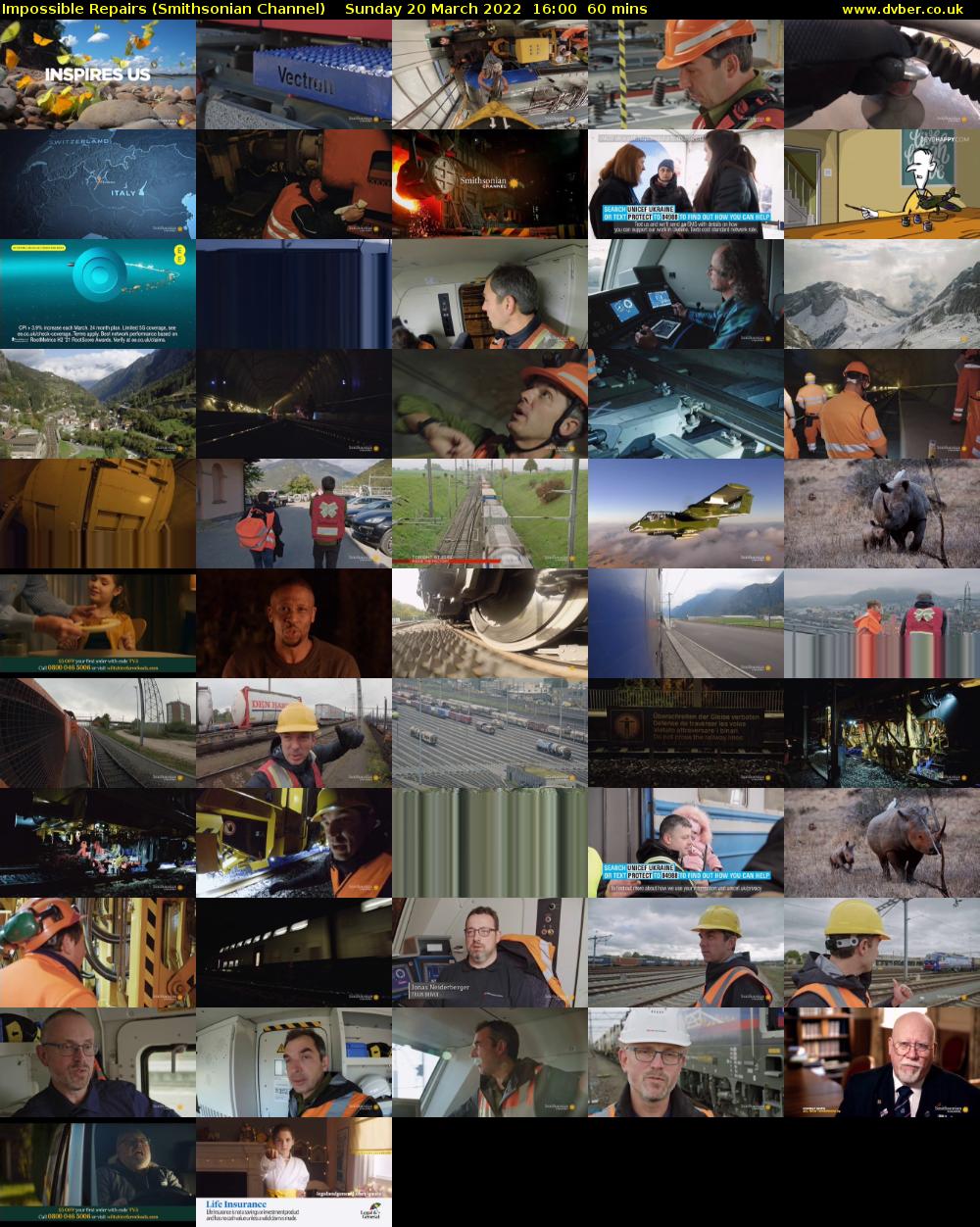Impossible Repairs (Smithsonian Channel) Sunday 20 March 2022 16:00 - 17:00