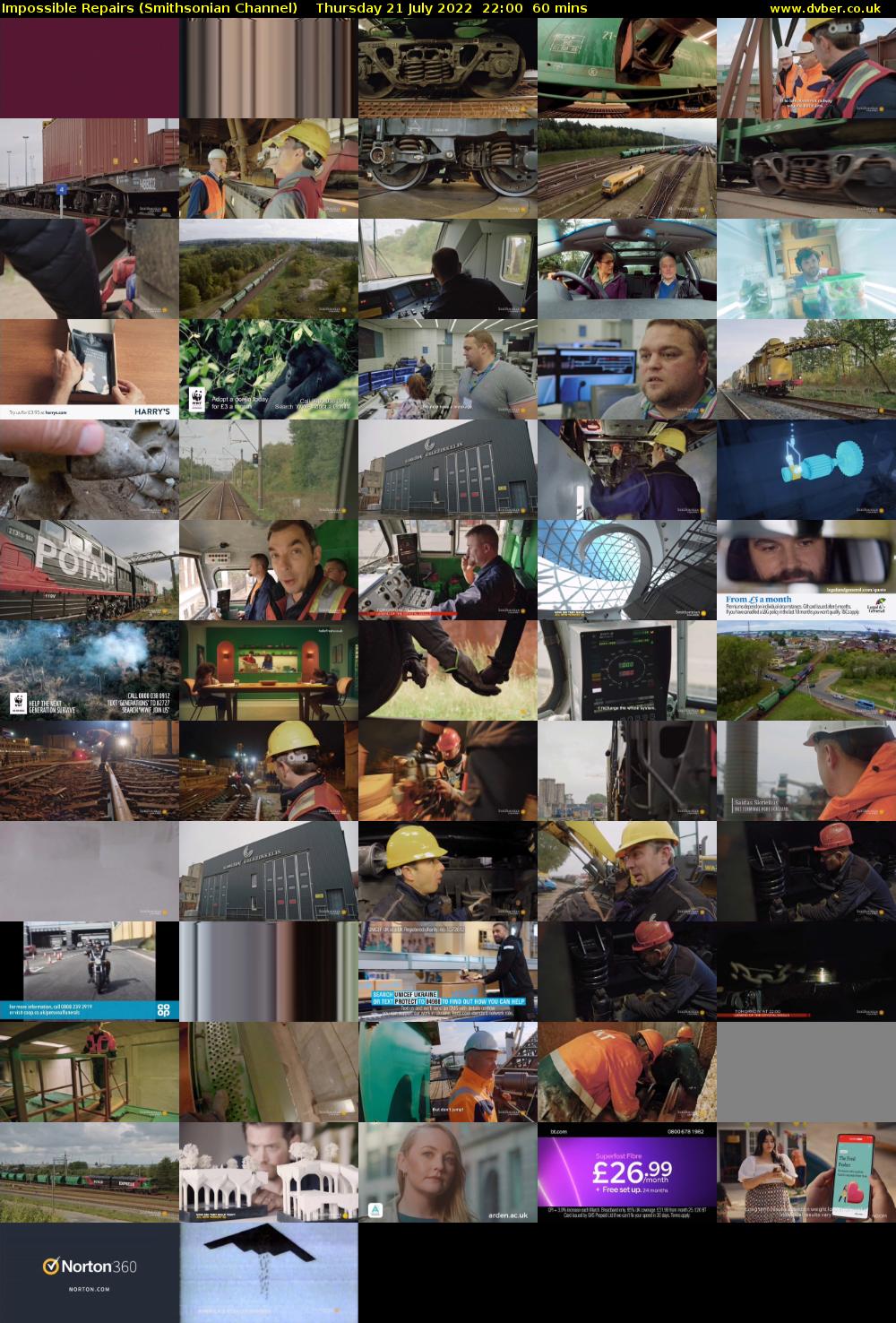 Impossible Repairs (Smithsonian Channel) Thursday 21 July 2022 22:00 - 23:00