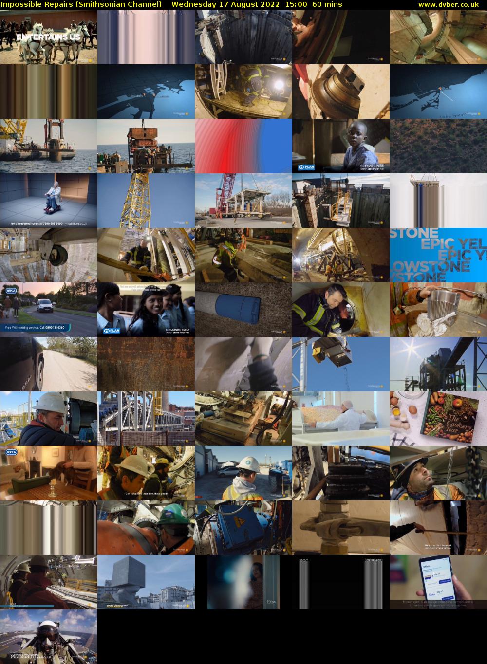 Impossible Repairs (Smithsonian Channel) Wednesday 17 August 2022 15:00 - 16:00