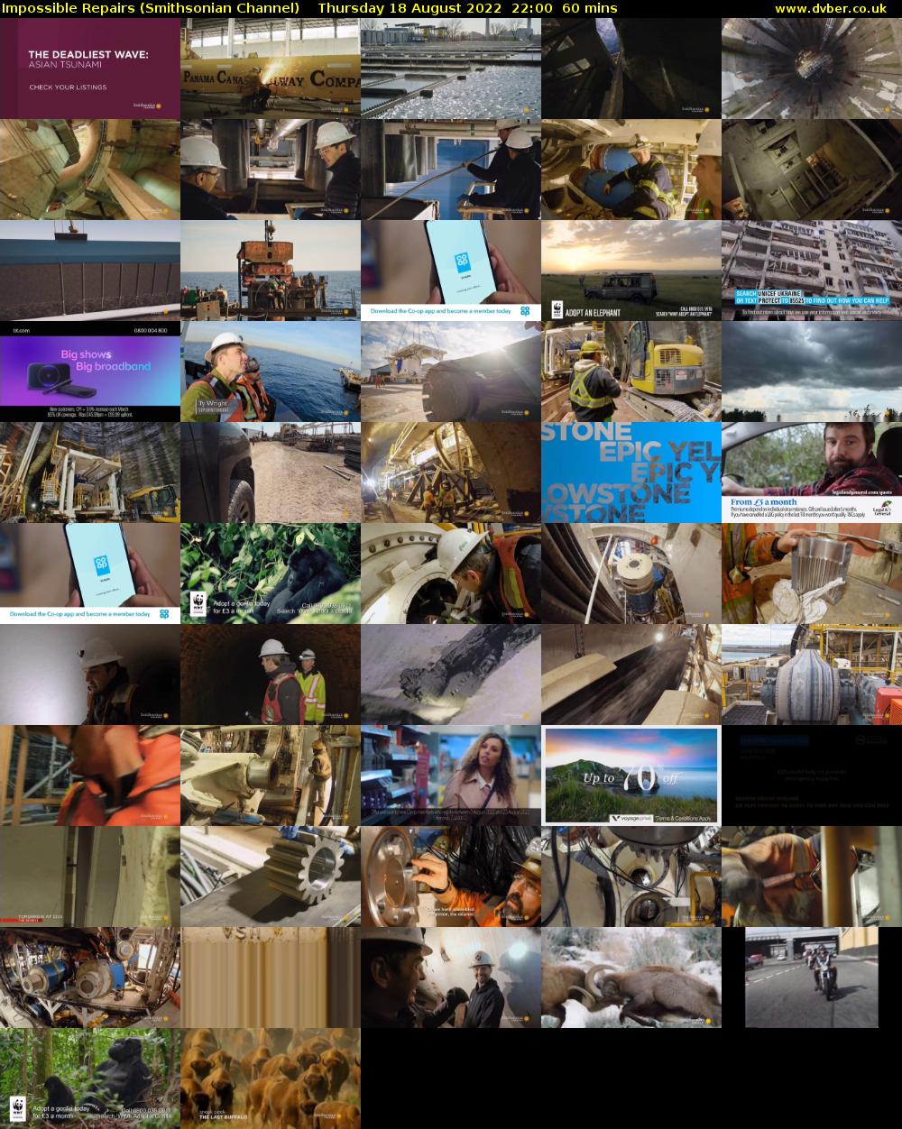 Impossible Repairs (Smithsonian Channel) Thursday 18 August 2022 22:00 - 23:00