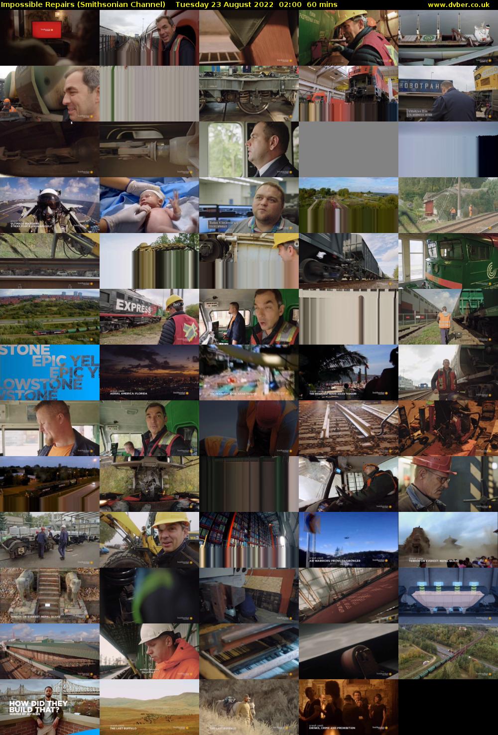 Impossible Repairs (Smithsonian Channel) Tuesday 23 August 2022 02:00 - 03:00