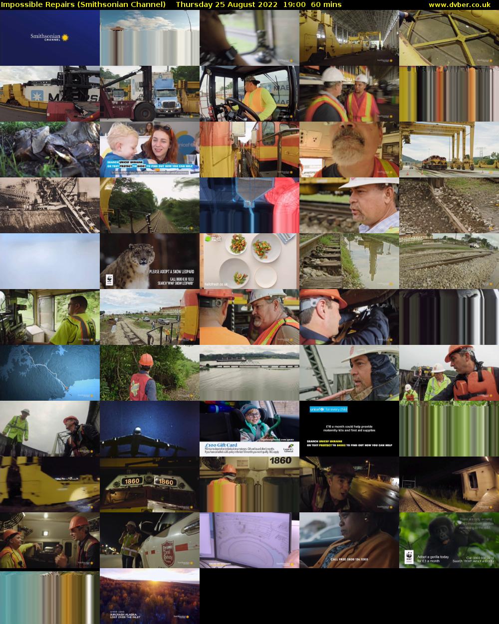 Impossible Repairs (Smithsonian Channel) Thursday 25 August 2022 19:00 - 20:00