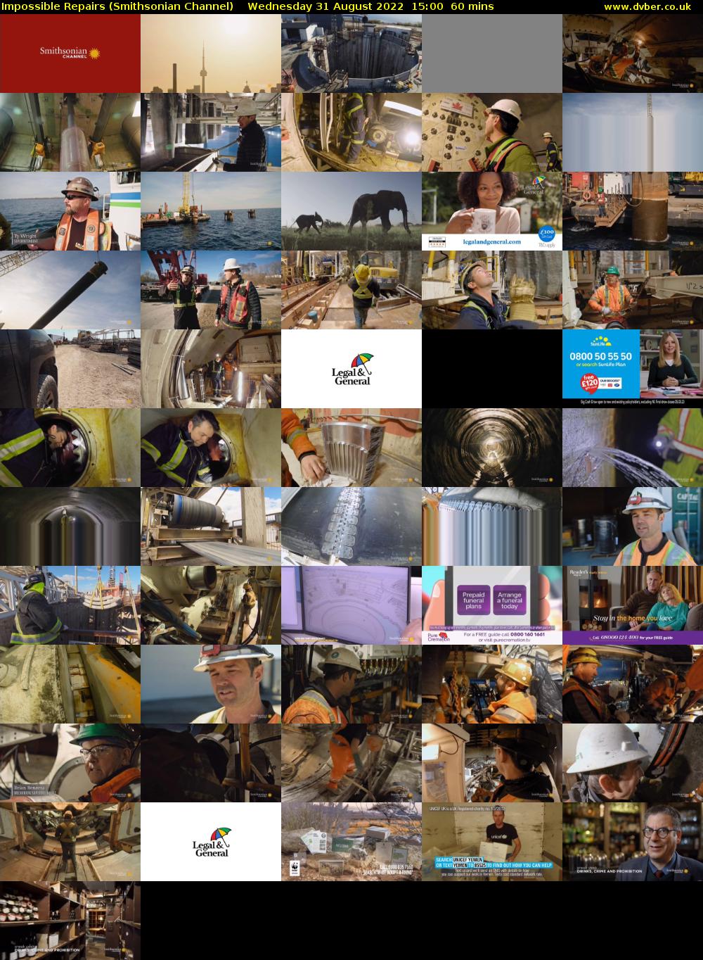 Impossible Repairs (Smithsonian Channel) Wednesday 31 August 2022 15:00 - 16:00