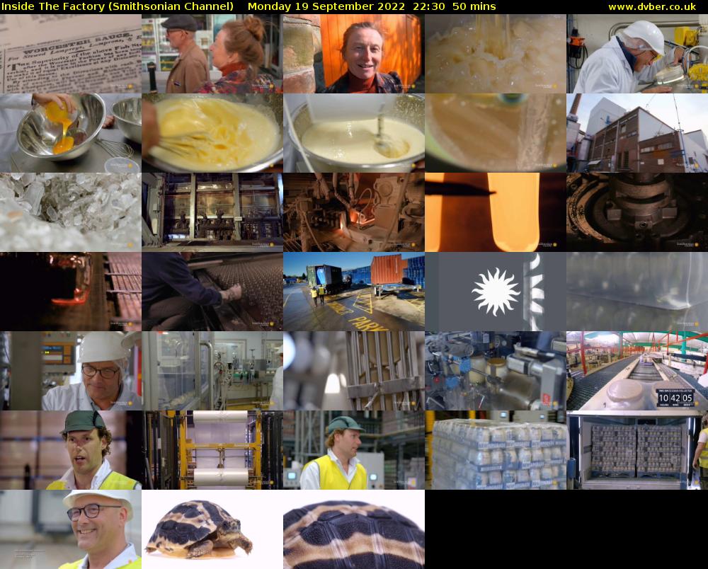 Inside The Factory (Smithsonian Channel) Monday 19 September 2022 22:30 - 23:20